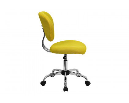 BLNK Beverly Mid-Back Mesh Padded Swivel Task Office Chair with Chrome Base - Yellow