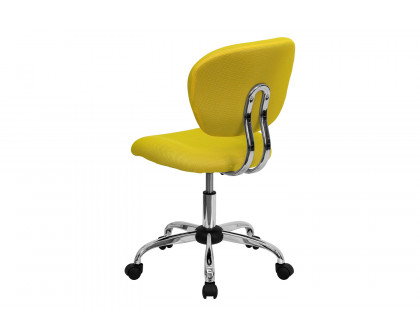 BLNK Beverly Mid-Back Mesh Padded Swivel Task Office Chair with Chrome Base - Yellow