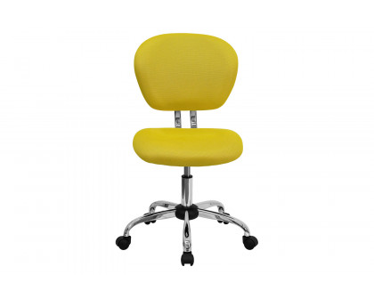 BLNK Beverly Mid-Back Mesh Padded Swivel Task Office Chair with Chrome Base - Yellow