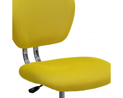 BLNK Beverly Mid-Back Mesh Padded Swivel Task Office Chair with Chrome Base - Yellow