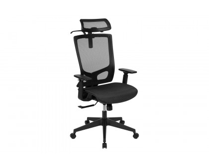 BLNK Layla Ergonomic Mesh Office Chair with Synchro-Tilt, Pivot Adjustable Headrest, Lumbar Support, Coat Hanger and Adjustable Arms