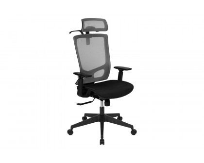 BLNK - Ergonomic Mesh Office Chair with Synchro-Tilt, Pivot Adjustable Headrest, Lumbar Support, Coat Hanger and Adjustable Arms