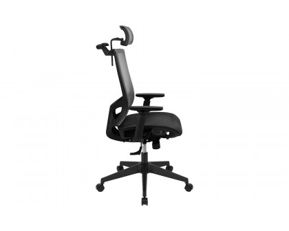 BLNK - Ergonomic Mesh Office Chair with Synchro-Tilt, Pivot Adjustable Headrest, Lumbar Support, Coat Hanger and Adjustable Arms