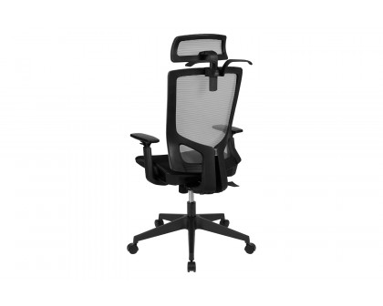 BLNK - Ergonomic Mesh Office Chair with Synchro-Tilt, Pivot Adjustable Headrest, Lumbar Support, Coat Hanger and Adjustable Arms