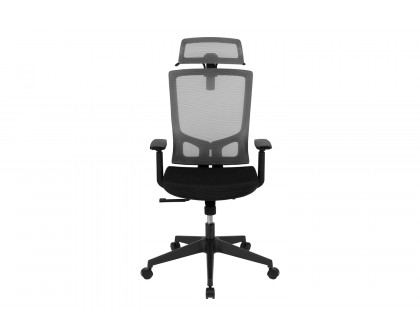 BLNK - Ergonomic Mesh Office Chair with Synchro-Tilt, Pivot Adjustable Headrest, Lumbar Support, Coat Hanger and Adjustable Arms