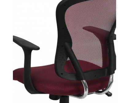 BLNK Alfred Mid-Back Mesh Swivel Task Office Chair with Chrome Base and Arms - Burgundy