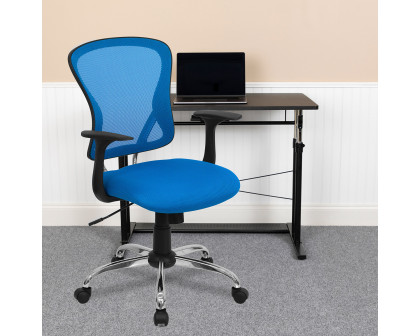 BLNK Alfred Mid-Back Mesh Swivel Task Office Chair with Chrome Base and Arms