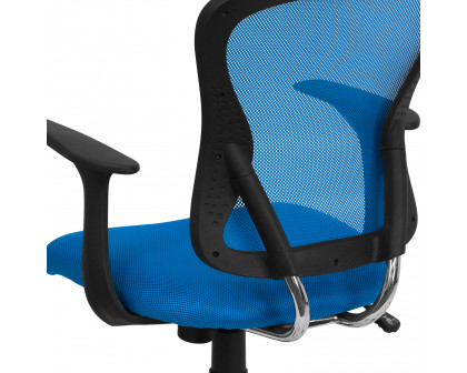 BLNK Alfred Mid-Back Mesh Swivel Task Office Chair with Chrome Base and Arms - Blue