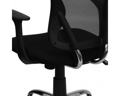 BLNK Alfred Mid-Back Mesh Swivel Task Office Chair with Chrome Base and Arms - Black