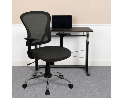 BLNK Alfred Mid-Back Mesh Swivel Task Office Chair with Chrome Base and Arms