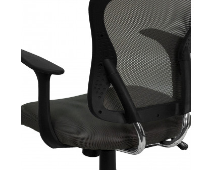 BLNK Alfred Mid-Back Mesh Swivel Task Office Chair with Chrome Base and Arms - Dark Gray