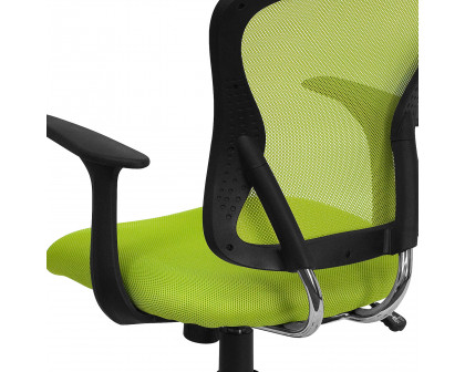 BLNK Alfred Mid-Back Mesh Swivel Task Office Chair with Chrome Base and Arms - Green