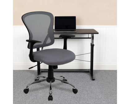 BLNK Alfred Mid-Back Mesh Swivel Task Office Chair with Chrome Base and Arms