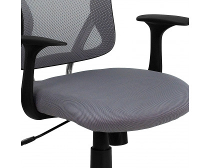 BLNK Alfred Mid-Back Mesh Swivel Task Office Chair with Chrome Base and Arms - Gray