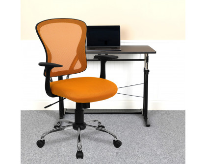 BLNK Alfred Mid-Back Mesh Swivel Task Office Chair with Chrome Base and Arms