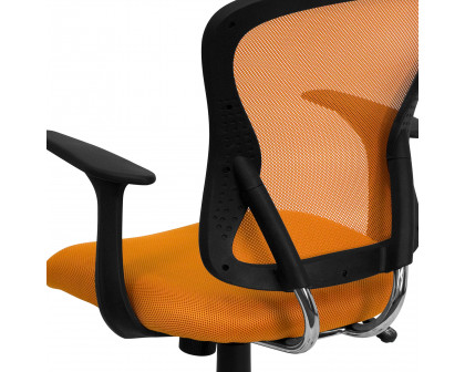 BLNK Alfred Mid-Back Mesh Swivel Task Office Chair with Chrome Base and Arms - Orange