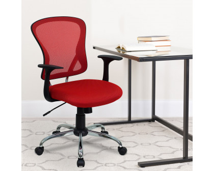 BLNK Alfred Mid-Back Mesh Swivel Task Office Chair with Chrome Base and Arms