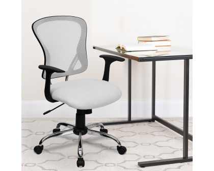 BLNK Alfred Mid-Back Mesh Swivel Task Office Chair with Chrome Base and Arms