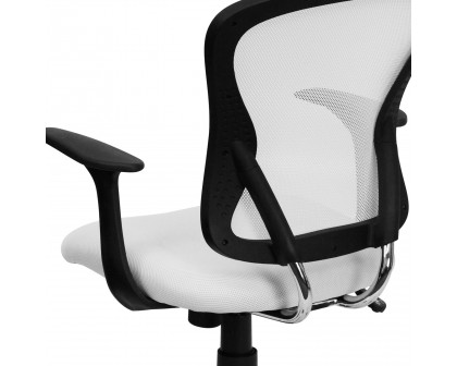 BLNK Alfred Mid-Back Mesh Swivel Task Office Chair with Chrome Base and Arms - White