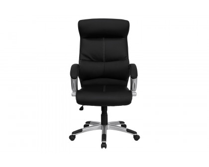 BLNK - Karen LeatherSoft High-Back Executive Swivel Office Chair with Curved Headrest and White Line Stitching