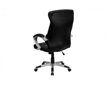 BLNK - Karen LeatherSoft High-Back Executive Swivel Office Chair with Curved Headrest and White Line Stitching