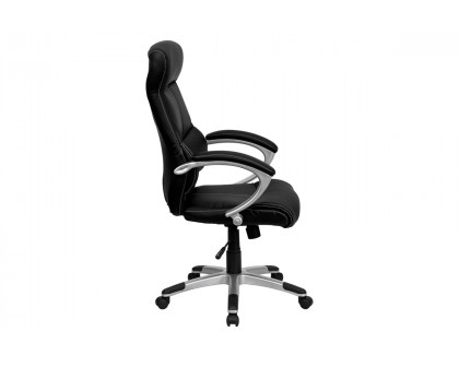 BLNK - Karen LeatherSoft High-Back Executive Swivel Office Chair with Curved Headrest and White Line Stitching