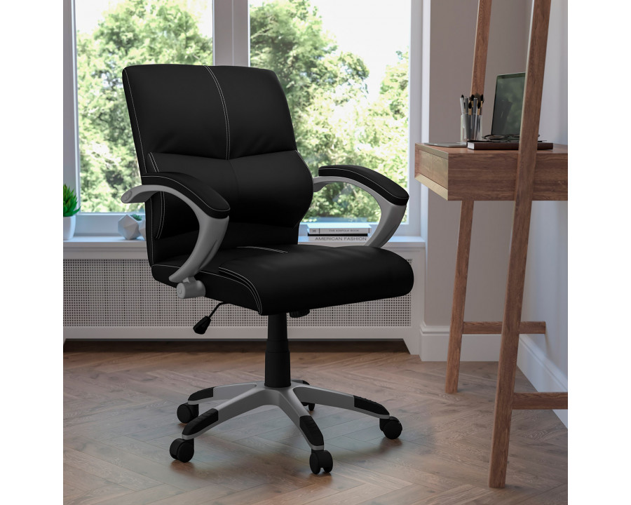 BLNK - Bodie LeatherSoft Mid-Back Contemporary Swivel Manager's Office Chair with Arms