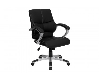 BLNK - Bodie LeatherSoft Mid-Back Contemporary Swivel Manager's Office Chair with Arms