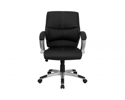 BLNK - Bodie LeatherSoft Mid-Back Contemporary Swivel Manager's Office Chair with Arms