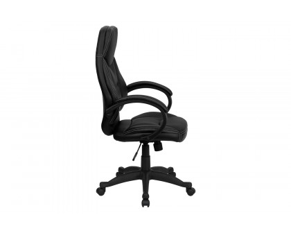 BLNK - Leonard LeatherSoft High-Back Contemporary Executive Swivel Ergonomic Office Chair with Curved Back and Loop Arms