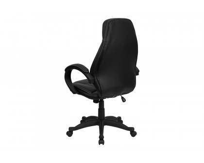 BLNK - Leonard LeatherSoft High-Back Contemporary Executive Swivel Ergonomic Office Chair with Curved Back and Loop Arms