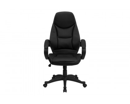 BLNK - Leonard LeatherSoft High-Back Contemporary Executive Swivel Ergonomic Office Chair with Curved Back and Loop Arms