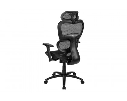 BLNK LO Ergonomic Mesh Office Chair with 2-to-1 Synchro-Tilt, Adjustable Headrest, Lumbar Support, and Adjustable Pivot Arms - Black