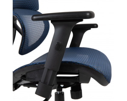 BLNK LO Ergonomic Mesh Office Chair with 2-to-1 Synchro-Tilt, Adjustable Headrest, Lumbar Support, and Adjustable Pivot Arms - Blue