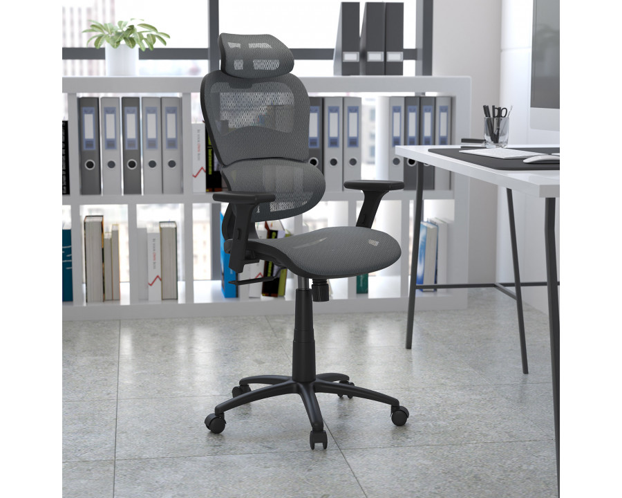 BLNK LO Ergonomic Mesh Office Chair with 2-to-1 Synchro-Tilt, Adjustable Headrest, Lumbar Support, and Adjustable Pivot Arms