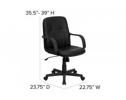 BLNK - Paulson Glove Vinyl Mid-Back Executive Swivel Office Chair with Arms