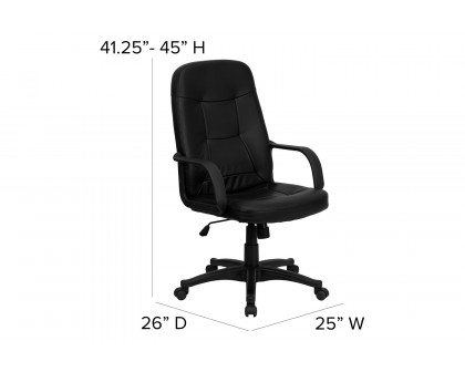 BLNK - Holly Glove Vinyl High-Back Executive Swivel Office Chair with Arms