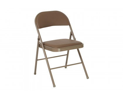 BLNK™ HERCULES Series Vinyl Double Braced Folding Chair - Beige