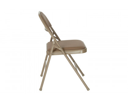 BLNK™ HERCULES Series Vinyl Double Braced Folding Chair - Beige