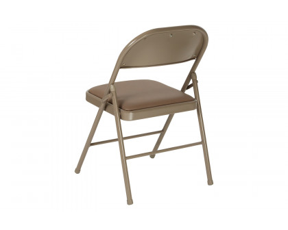 BLNK™ HERCULES Series Vinyl Double Braced Folding Chair - Beige