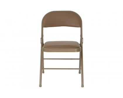 BLNK™ HERCULES Series Vinyl Double Braced Folding Chair - Beige