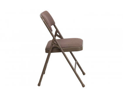 BLNK™ HERCULES Series Fabric Curved Triple Braced and Double Hinged Metal Folding Chair - Beige