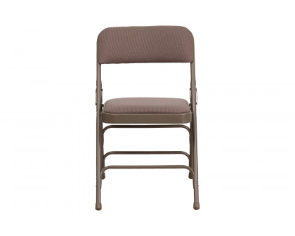 BLNK™ HERCULES Series Fabric Curved Triple Braced and Double Hinged Metal Folding Chair - Beige