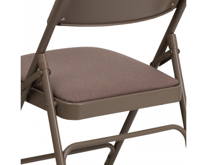 BLNK™ HERCULES Series Fabric Curved Triple Braced and Double Hinged Metal Folding Chair - Beige