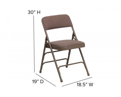 BLNK™ HERCULES Series Fabric Curved Triple Braced and Double Hinged Metal Folding Chair - Beige