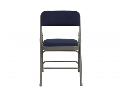 BLNK™ HERCULES Series Fabric Curved Triple Braced and Double Hinged Metal Folding Chair - Navy