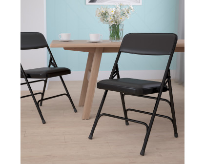 BLNK HERCULES Series Vinyl Curved Triple Braced and Double Hinged Metal Folding Chair