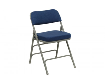 BLNK HERCULES Series Style 2 Fabric Premium Curved Triple Braced and Double Hinged Metal Folding Chair - Navy