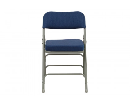 BLNK HERCULES Series Style 2 Fabric Premium Curved Triple Braced and Double Hinged Metal Folding Chair - Navy