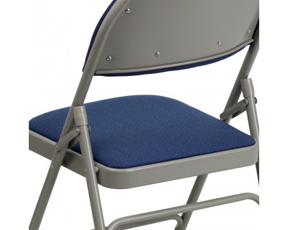 BLNK HERCULES Series Fabric Ultra-Premium Triple Braced Metal Folding Chair with Easy-Carry Handle - Navy